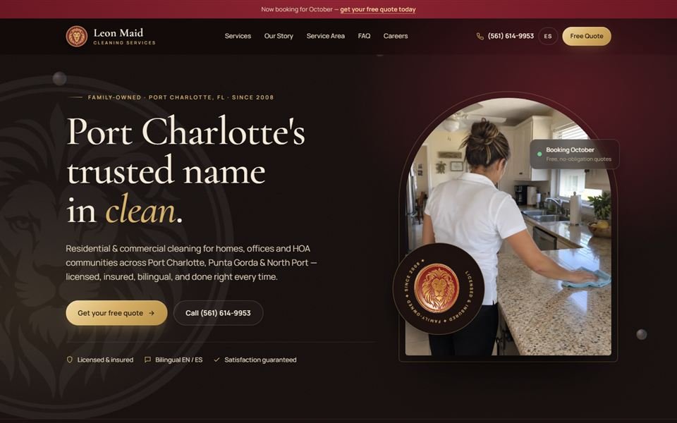 Home page of Leon Maid